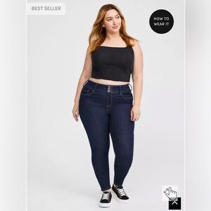 Torrid Jegging High-Rise Dark Blue Indigo Skinny Jeans Extra Short Length